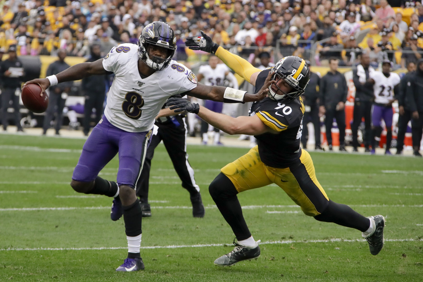 T.J. Watt, Lamar Jackson - Ravens vs. Steelers